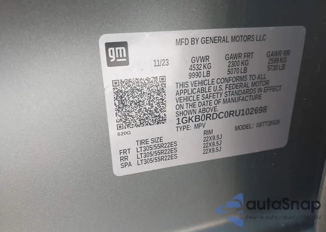 1GKB0RDC0RU102698: 42723401