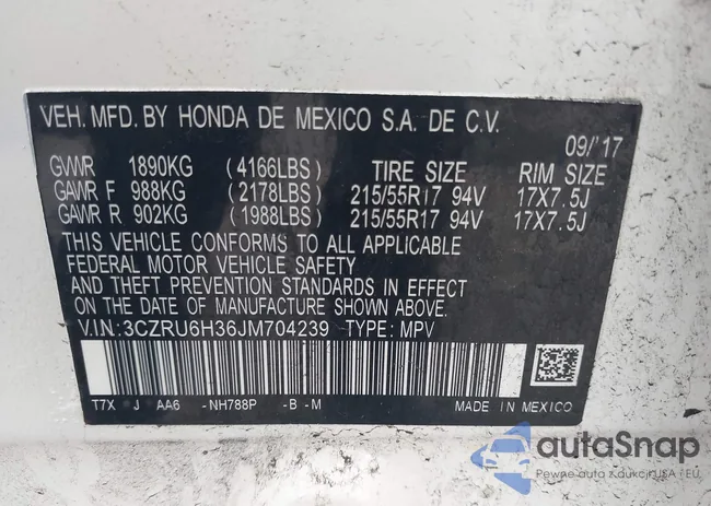 3CZRU6H36JM704239: 42723516