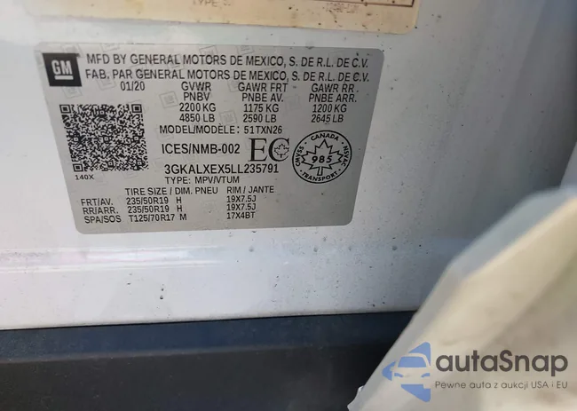 3GKALXEX5LL235791: 42723562