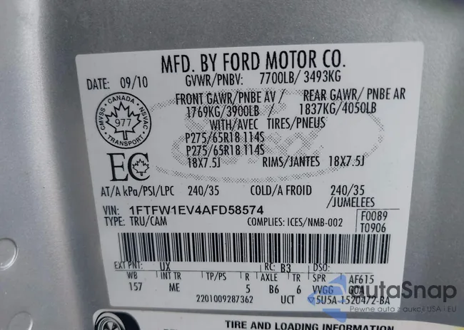 1FTFW1EV4AFD58574: 42723655