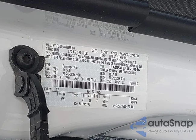 1FADP3FE4JL256956: 42723697