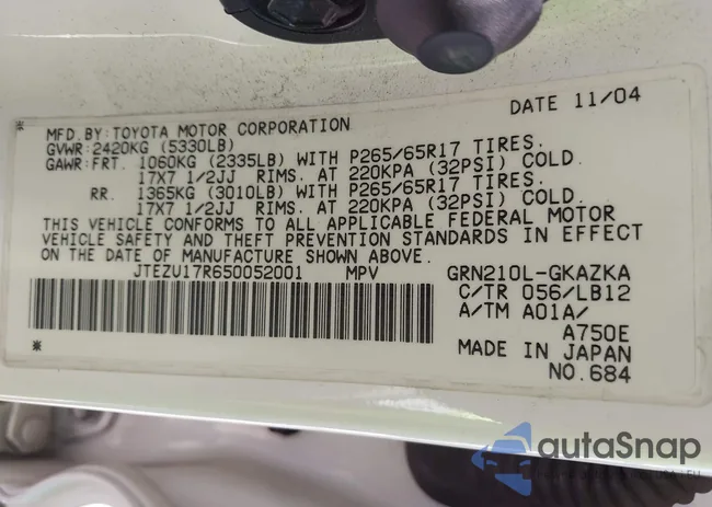 JTEZU17R650052001: 42722850