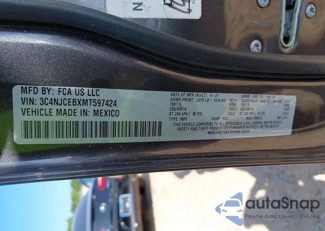 3C4NJCEBXMT597424: 42722997