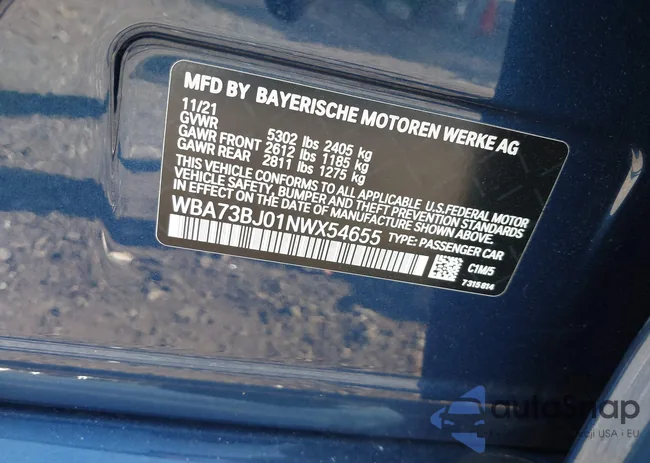 WBA73BJ01NWX54655: 42723075