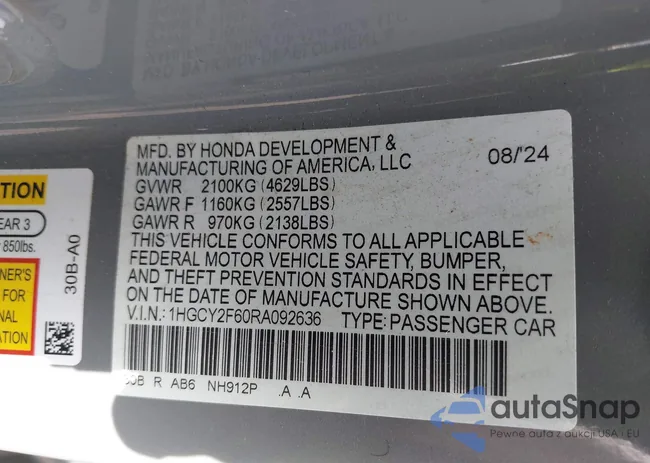 1HGCY2F60RA092636: 42723090