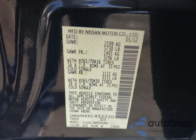 1N6AD0ER3CC452220: 42723140