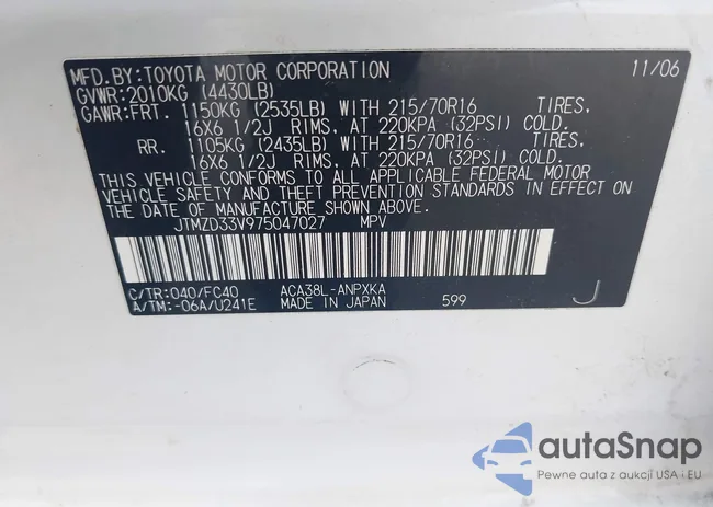 JTMZD33V975047027: 42724306