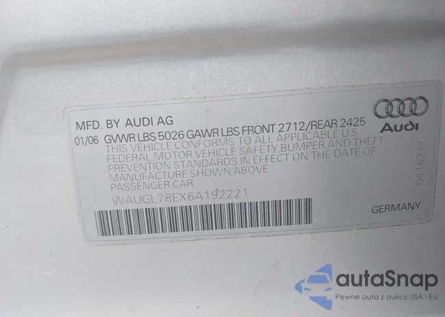 WAUGL78EX6A192221: 42724318