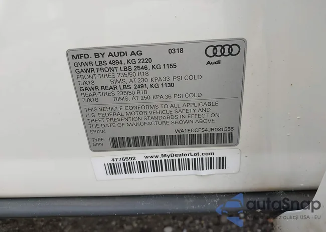 WA1ECCFS4JR031556: 42724517