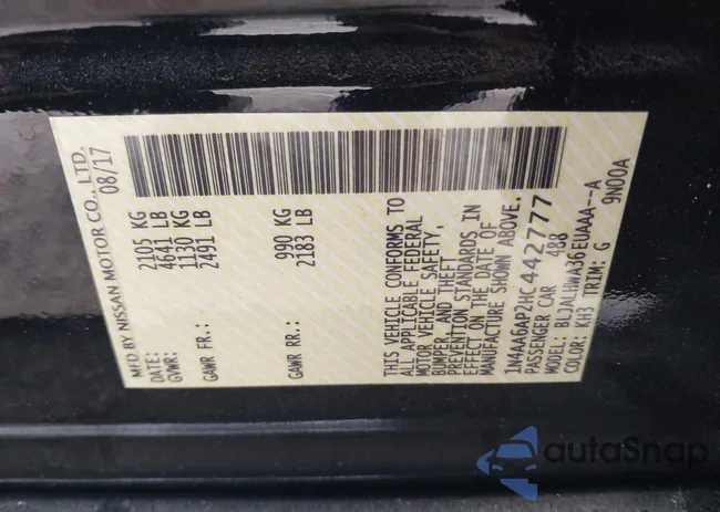 1N4AA6AP2HC442777: 42724573