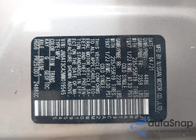 JN8AT3CA2MW019545: 42724678