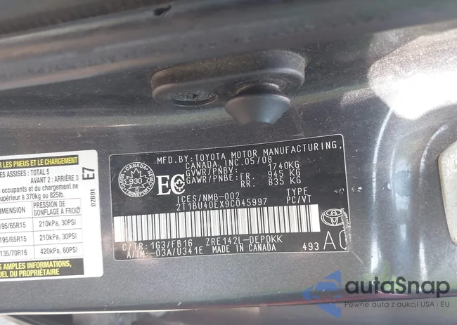 2T1BU40EX9C045997: 42724685