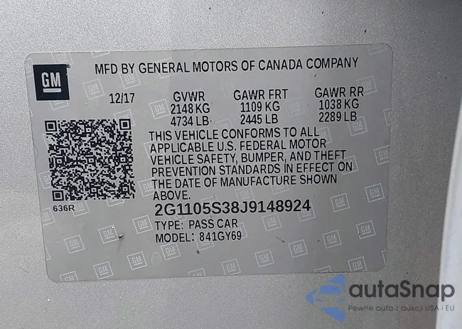 2G1105S38J9148924: 42723780