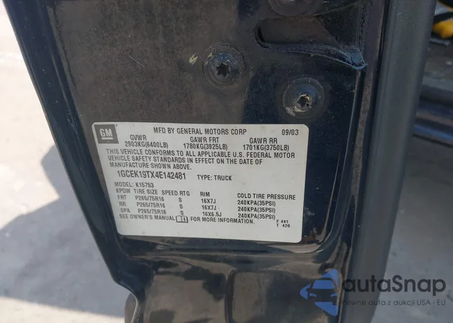 1GCEK19TX4E142481: 42724167