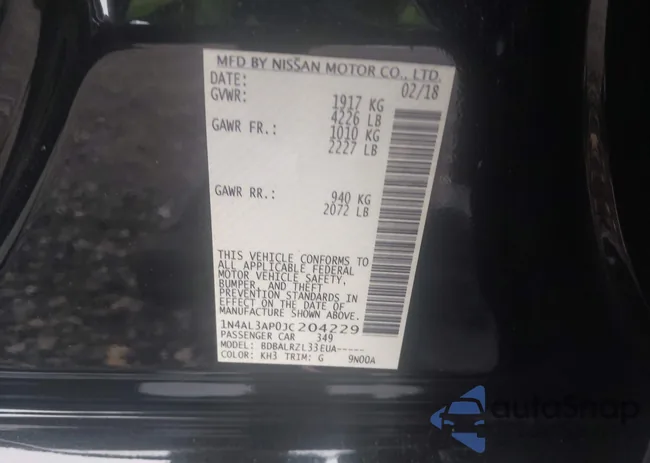 1N4AL3AP0JC204229: 42725191