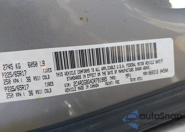 2C4RDGBG4DR791885: 42725200