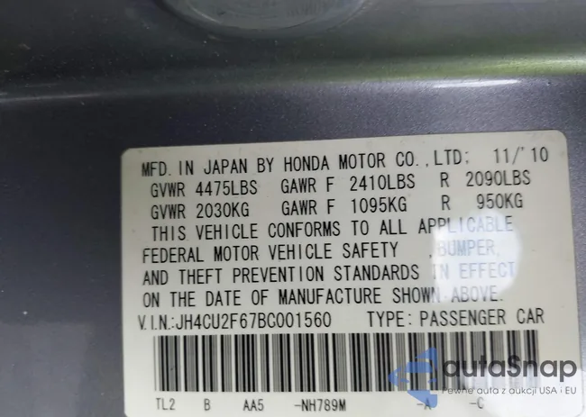 JH4CU2F67BC001560: 42725264