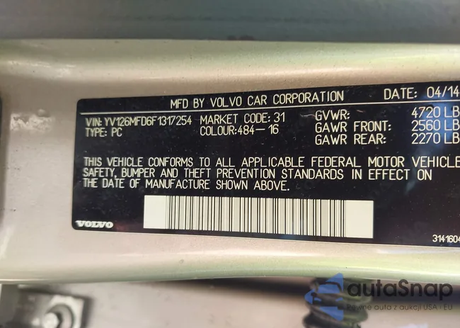 YV126MFD6F1317254: 42725272