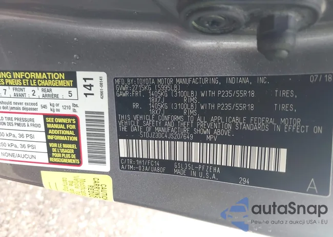 5TDJZ3DC4JS207649: 42725310