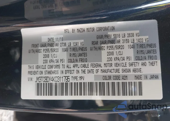 JM3TCBDY4K0311795: 42725433