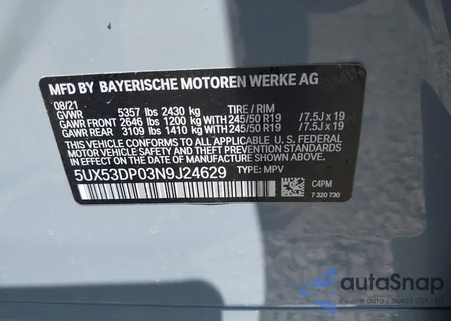 5UX53DP03N9J24629: 42725515