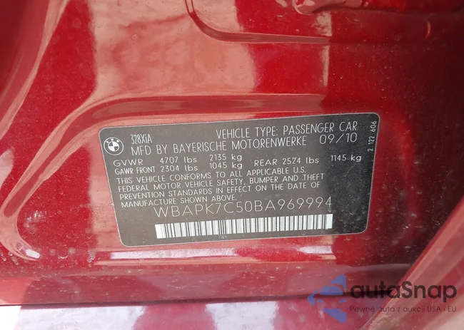 WBAPK7C50BA969994: 42725710