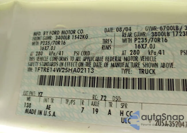 1FTRE14W25HA02113: 42725718