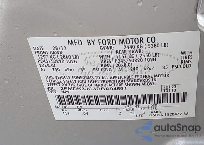 2FMDK3JC3DBA94591: 42724803