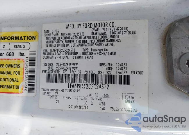 1FA6P8CF2G5324512: 42726542