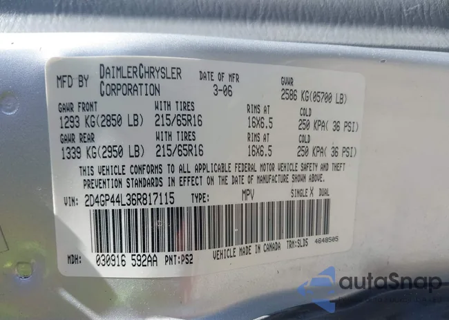 2D4GP44L36R817115: 42726649