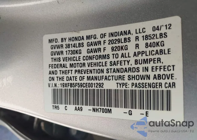 19XFB5F59CE001292: 42726663