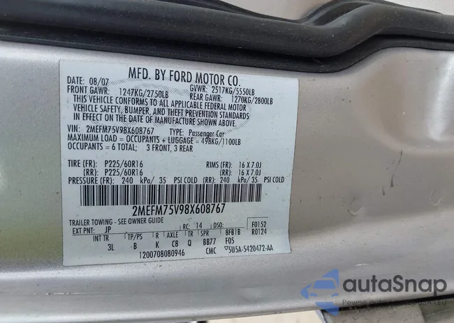 2MEFM75V98X608767: 42726670