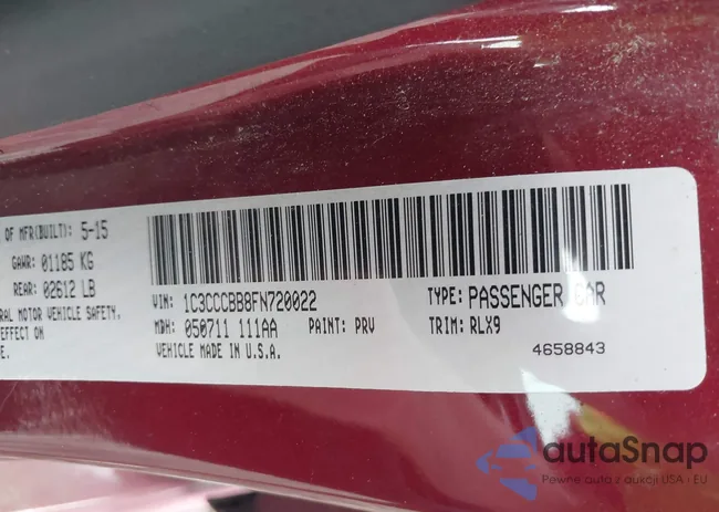 1C3CCCBB8FN720022: 42726735