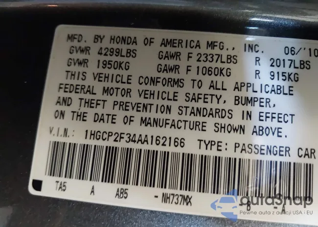 1HGCP2F34AA162166: 42725949