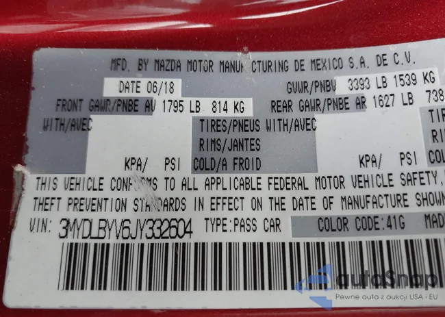 3MYDLBYV6JY332604: 42726098