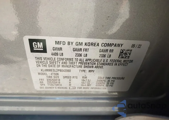 KL4MMESL2PB042060: 42726130