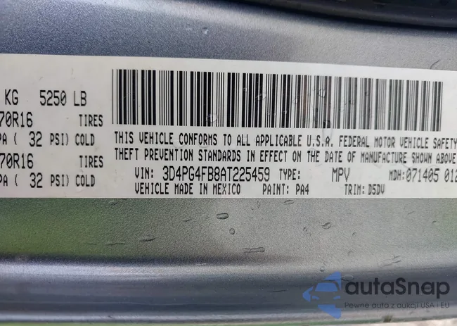 3D4PG4FB8AT225459: 42727200