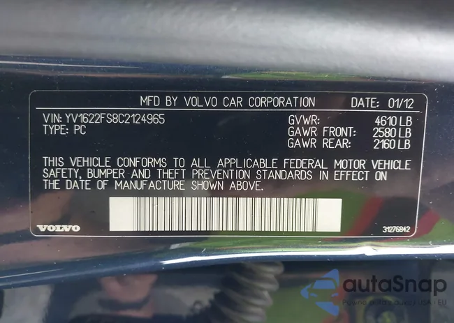 YV1622FS8C2124965: 42727242