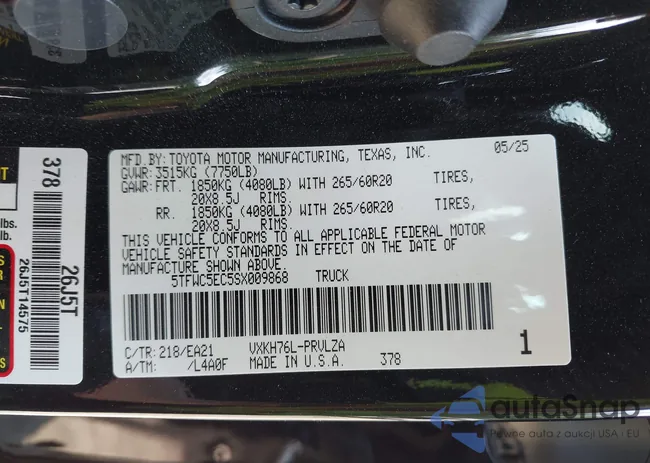 5TFWC5EC5SX009868: 42727247