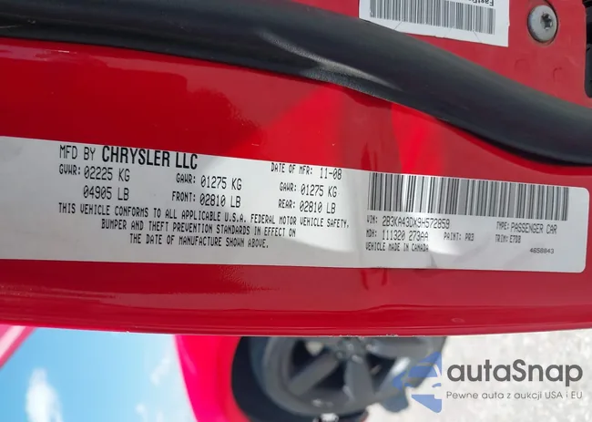 2B3KA43DX9H572859: 42727274