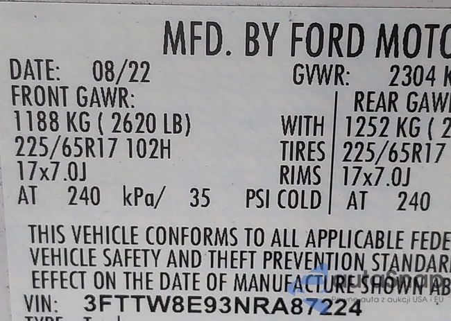 3FTTW8E93NRA87224: 42727310