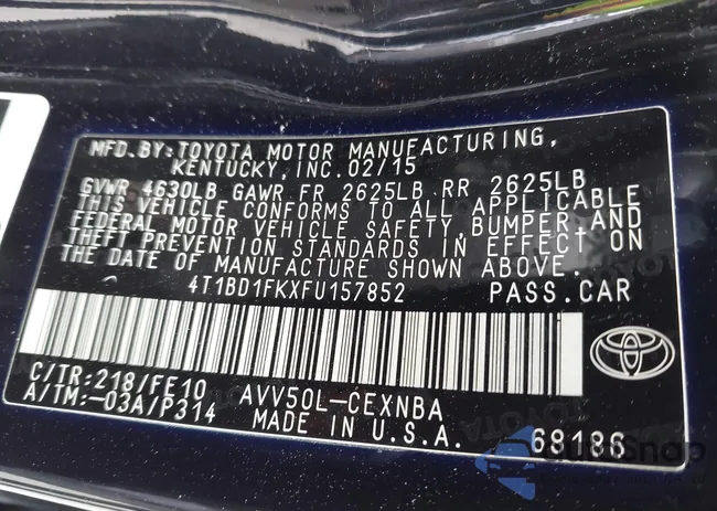 4T1BD1FKXFU157852: 42727335