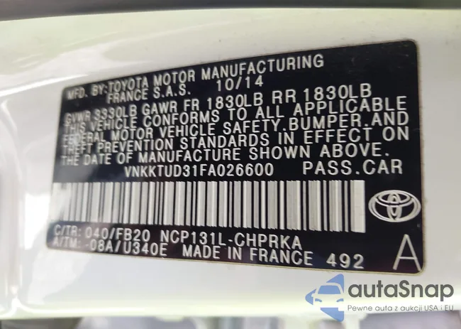 VNKKTUD31FA026600: 42727456