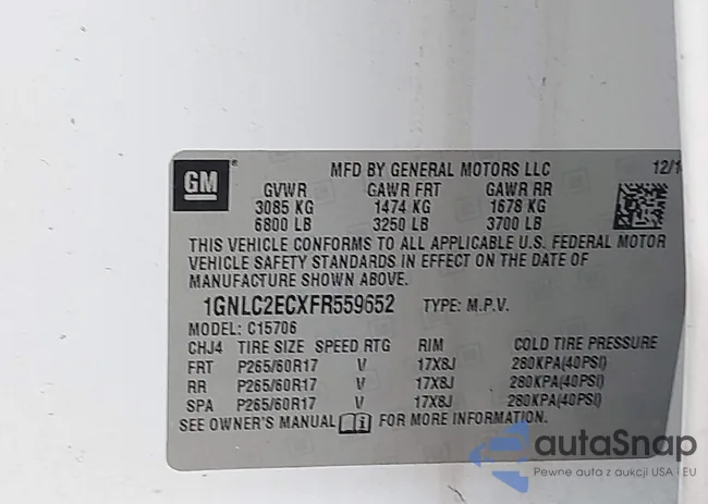 1GNLC2ECXFR559652: 42727539