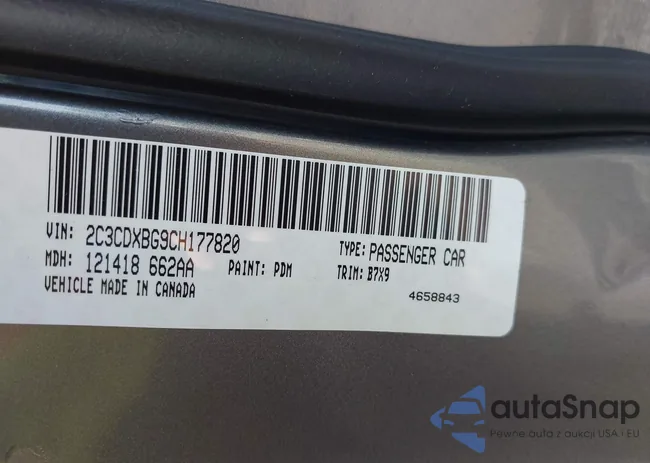 2C3CDXBG9CH177820: 42727562