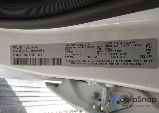 1C6SRFSTXNN319559: 42727628