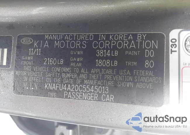 KNAFU4A20C5545013: 42727697