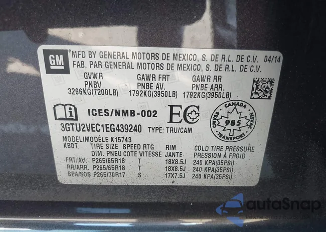 3GTU2VEC1EG439240: 42727707