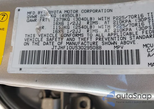 JTJHF10U530295088: 42727071