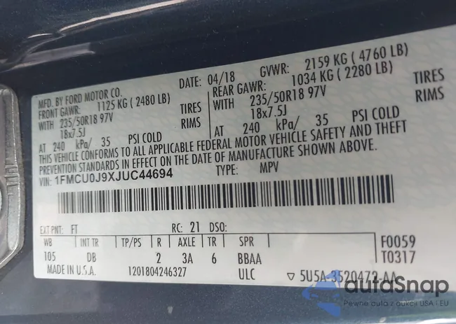 1FMCU0J9XJUC44694: 42727096